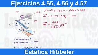 Estática Hibbeler 12 Edición Ejercicios Resueltos 455 456 y 457 FísicaIngeniería [upl. by Isia]