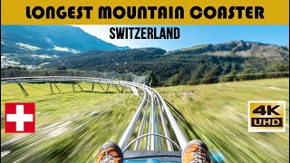 Longest Mountain Coaster in Switzerland  4K Video [upl. by Asiar31]