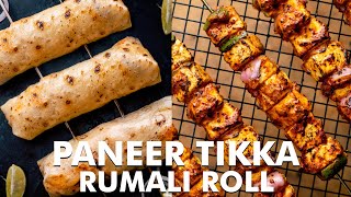 Paneer Tikka Rumali Roll Recipe  Homemade Rumali Roti  Chef Sanjyot Keer [upl. by Akimed]