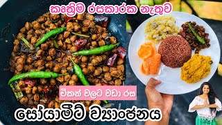 Sri Lankan Spicy Soya Meat Curry  සැරට පෙනුමට හදන සෝයාමීට් කරිය  Bhagi’s Kitchen සෝයාමීට් කරිය [upl. by Naltiak]