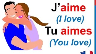 French Lesson 19  AIMER TO LOVE Verb Conjugation Present tense  Conjugaison Indicatif présent [upl. by Lokkin]