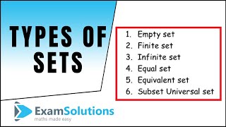 Types of Sets  ExamSolutions Maths Revision [upl. by Ellynad]