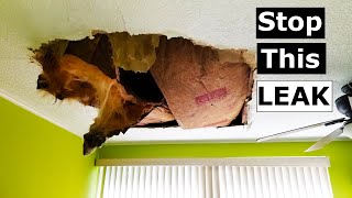 How To Stop A Leaking Roof Until Roofers Arrive To Repair It [upl. by Shull537]