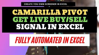 Camarilla Pivot Strategy  How to get Live Camarilla Pivot Levels in Excel  Trading Trick in Excel [upl. by Docilu828]