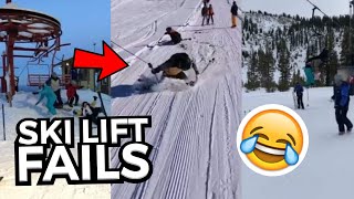 FUNNIEST Ski Lift Fails  Skiers amp Snowboarders Falling Off Ski Lifts 😂 [upl. by Rieth]