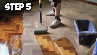 Parquet Floor Restoration EPIC TRANSFORMATION [upl. by Ifok]