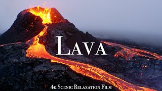 Volcano amp Lava 4K  Scenic Relaxation Film With Calming Music [upl. by Eecrad821]