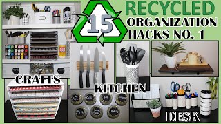 15 RECYCLED ORGANIZATION HACKS  REPURPOSED ORGANIZATION IDEAS  StayHome and Craft WithMe [upl. by Pazia]