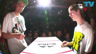 fingerboardTV  Battle At The Harrics  Mike Schneider vs Daniele Comuzzi [upl. by Mufi]