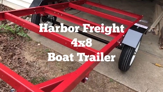 Harbor Freight 4 x 8 Trailer  Boat Trailer [upl. by Nanis]