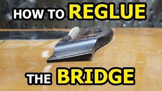 Acoustic Guitar Bridge Reglue  Epoxy Method  Plywood Tops [upl. by Alena]