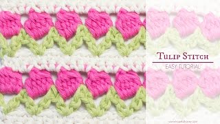 How To Crochet The Tulip Stitch  Easy Tutorial by Hopeful Honey [upl. by Iramaj455]