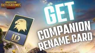 How to Get Companion Rename Card in Pubg Mobile 2024 [upl. by Akemehs]