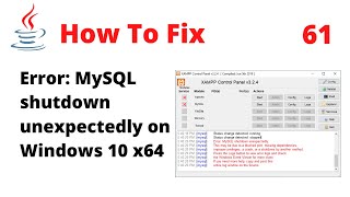 How To Fix the XAMPP Error MySQL shutdown unexpectedly [upl. by Iow993]