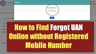 Forgot UAN Number amp Registered Mobile Number  How to Find [upl. by Ardnassac955]