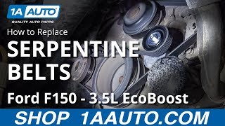 How to Replace Serpentine Belts 0914 Ford F150 [upl. by Lawlor338]