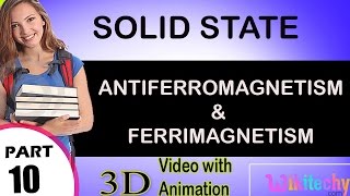 Antiferromagnetism and Ferrimagnetism solid state class 12 chemistry subject notes cbse [upl. by Atirys]