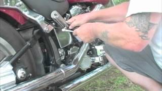 How To Relocate Rear Pegs On Harley Softtail Full Length Version [upl. by Nednil370]