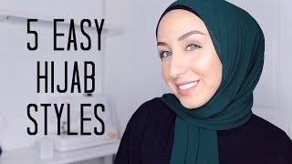 QUICK AND EASY HIJAB STYLES  Cotton Jersey amp Chiffon Tutorial [upl. by Joslyn329]