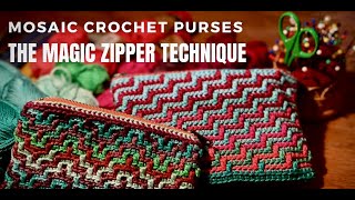 Mosaic Crochet Purse  Full Tutorial [upl. by Ettelocin]