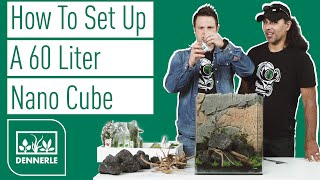 How to set up a 60 liter Nano Cube with a basic Aquascape  Sharkbite 002  DENNERLE [upl. by Zoila]