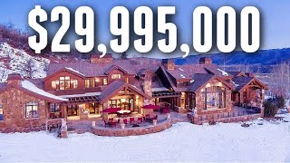 Touring a 29995000 Colorado Winter Mountainside MEGA MANSION [upl. by Ramsden]