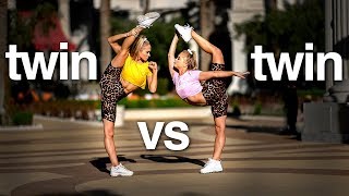 Twin vs Twin 10 Minute Acro Challenge in Vegas Rybka Twins [upl. by Assenar]