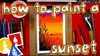 How To Use Watercolor Pencils To Paint A Beautiful Sunset [upl. by Hirsh757]