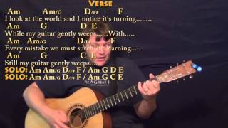 While My Guitar Gently Weeps Beatles Strum Guitar Cover Lesson with ChordsLyrics [upl. by Warfore449]