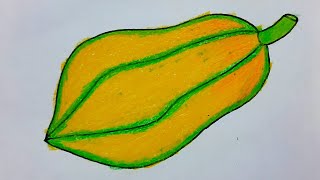 papaya drawing colour papaya drawing easy  papaya drawing step by step [upl. by Eden]