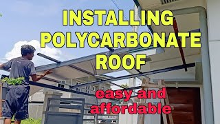 Installing polycarbonate roof [upl. by Hluchy]