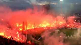 PAOK  Olympiacos 10 Greek Cup semifinal teams entrance Toumba Stadium [upl. by Oribella212]