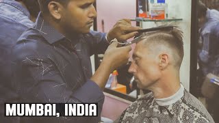 Dharavi Slum Mumbai India Skin Fade Barber Experience [upl. by Nema]