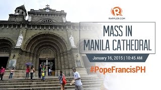 PopeFrancisPH Pope Francis Mass in Manila Cathedral [upl. by Urion10]