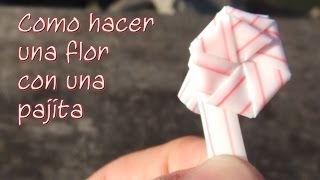 Como hacer una flor con una pajita [upl. by Enreval]