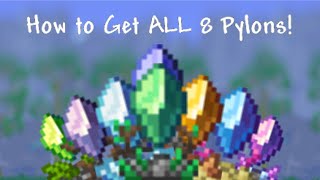 Terraria 14 How to Get ALL 8 Pylons Quick and Easy Guide [upl. by Everrs]