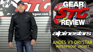 Alpinestars Andes V3 Drystar Waterproof Jacket Review  Sportbike Track Gear [upl. by Margreta855]