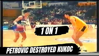 Drazen Petrovic DESTROYING Toni Kukoc 1 ON 1 [upl. by Hsirehc924]