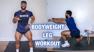 The MOST EFFECTIVE BODYWEIGHT LEG WORKOUT  At HOME  No Equipment [upl. by Urien]