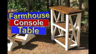 DIY Farmhouse Furniture Console Table [upl. by Yahiya]