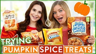 TRYING FUN PUMPKIN SPICE FLAVORED FOOD [upl. by Nossila]