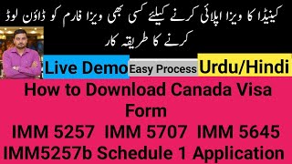 How to Download Canada Visa Forms imm5257  imm5707  imm5645  imm5256b Schedule 1 Application [upl. by Yrogerg]