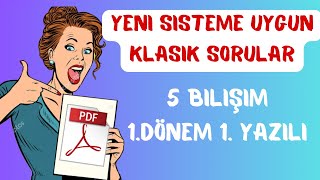 5 SINIF BİLİŞİM TEKNOLOJİLERİ 1 DÖNEM 1 YAZILI 2023  Açık Uçlu Soru Klasik Yazılı Yeni Sistem [upl. by Yerffoj562]