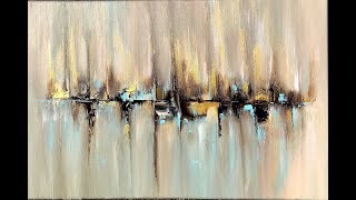 Skyline abstract painting with Acrylic abstract art acrylpainting abstrakte Malerei mit Acryl [upl. by Gastineau]