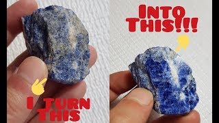 DIY  Hand Polishing Rocks amp Crystals Sodalite [upl. by Asirram]