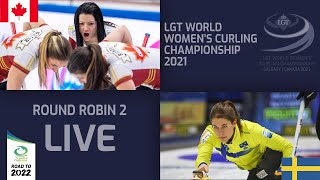 Canada v Sweden  Round Robin  LGT World Womens Curling Championship 2021 [upl. by Jacqueline]