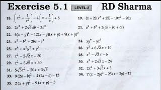 RD Sharma Class 9 Maths Chapter 5 Factorisation of Algebraic Expressions Ex 51 Q18 to Q35 Solutions [upl. by Attolrahc]