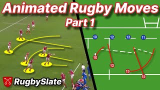 The BEST Rugby Moves Compilation  Animated Playbook  Part 1  RugbySlate [upl. by Edan]