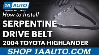 How to Replace Serpentine Drive Belt 0107 Toyota Highlander L4 24L [upl. by Ydnar112]