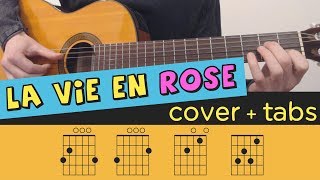 LA VIE EN ROSE  Guitar Cover  Lesson  Fingerstyle  Tutorial  Tab [upl. by Ysak656]